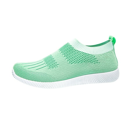 

iOPQO Women s sneakers Summer Sock Sport Style Fly Weave Lazy Women s Single Shoes Socks Sports Wind Flying Mint Green 39