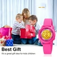 thumbnail image 6 of Children Digital Watch Wristwatch Fashion Multifunction Waterproof Outdoor Sports Luminous Watch for Kids Students Girls Rose Red, 6 of 8