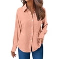 thumbnail image 2 of Womens Long Sleeve Shirts Collared Solid Color Button Down Dressy 2026 Tops Spring Fashion Business Casual Blouses, 2 of 4