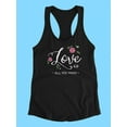 thumbnail image 3 of "love Is All You Need" Quote  Tank Women -Image by Shutterstock, Female x-Large, 3 of 4