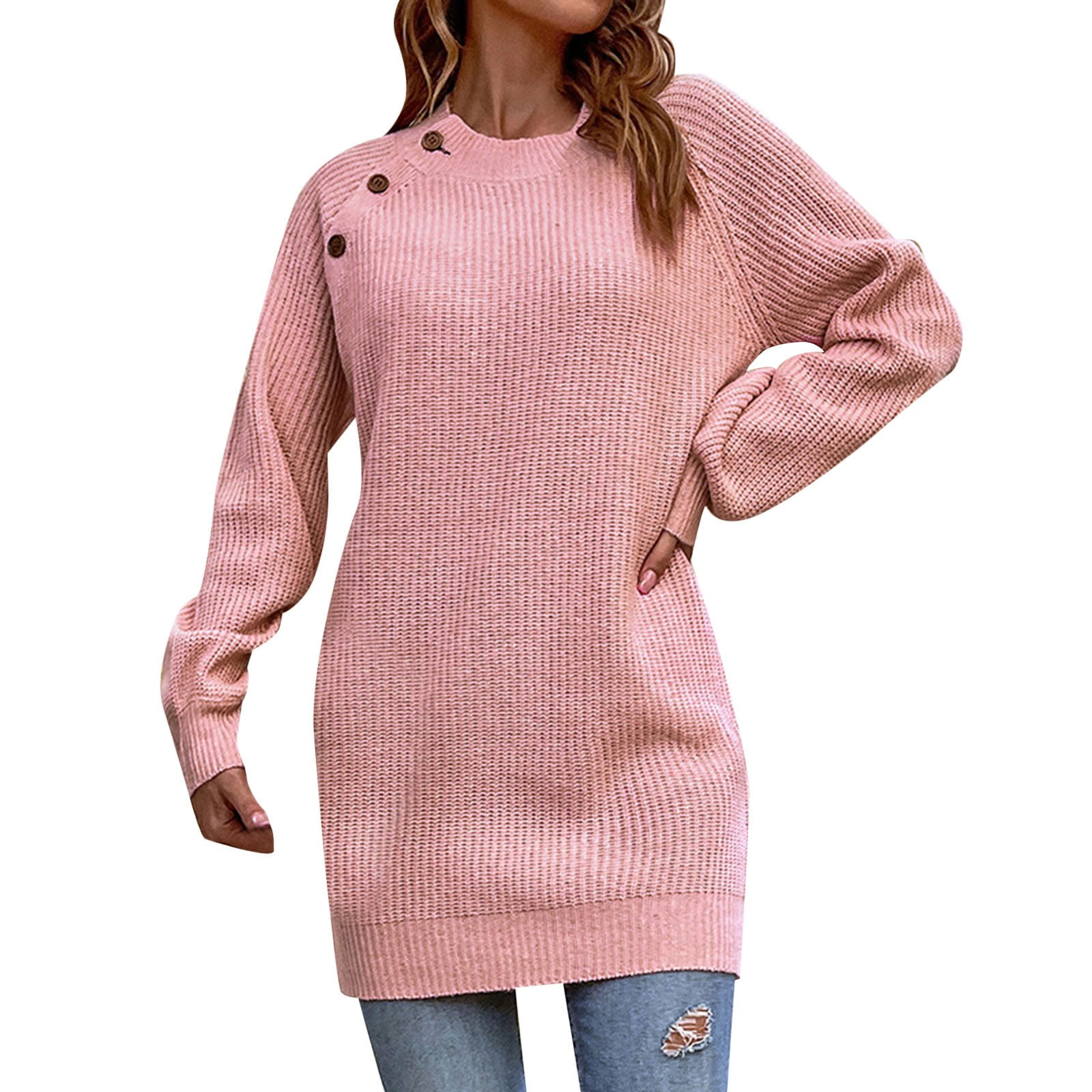 Womens pink jumper dress cheap