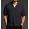 thumbnail image 2 of Zekutng Mens T-Shirts Solid-Color Casual Short-Sleeve V-Neck Shirt,Sizes S-3XL, 2 of 8