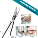 thumbnail image 4 of Tijeras de pelo facial curvadas y redondeadas para hombres – Tijeras para recortar bigote, pelo de nariz y barba, uso seguro para cejas, pestañas y pelo de orejas – Acero inoxidable profesional, 4 of 5