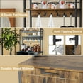 thumbnail image 3 of Haverchair Kitchen Bakers Rack with Power Outlets, Microwave Oven Organizer with Tilt Out Trash Can Cabinet Storage Shelf 6 Tiers Coffee Bar Station Stand, Freestanding Rack with 6 Hooks, 3 of 8