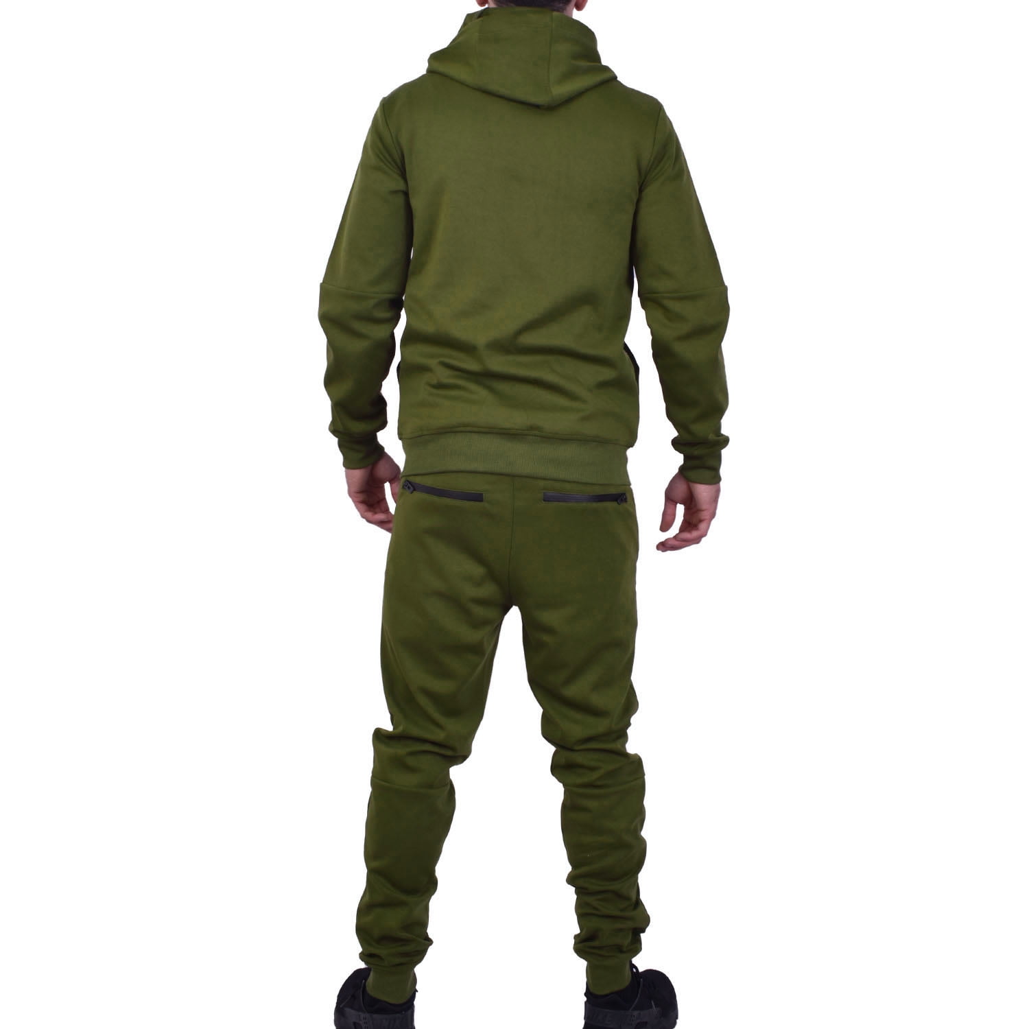 Riflessi Men s Athletic Sports Casual 2 Piece Solid Color Tracksuit Hoodie Jogger Pants Sweatsuit Set Olive XL Walmart