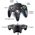 thumbnail image 4 of Paquete de 2 controladores N64 con cable USB, suily Classic N64 PC Gamepad Joystick Controller para PC MAC Pi 3 (negro/gris), 4 of 5