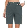 thumbnail image 2 of Mapamyumco Women's 10 Inch Inseam Hiking Cargo Shorts Quick Dry Lightweight Golf Shorts Bermuda for Summer Travel Size L, 2 of 7