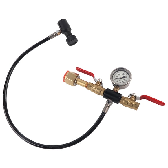 Adaptateur de Boyau 24 Po à Double Valve avec Remplissage de CO2 et Jauge 3000 Psi pour Réservoir Sodastream G1/2