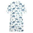 thumbnail image 4 of Ruimatai Women Casual Pajama Set Short Sleeve Blouse Short Pants Sleepwear Loose Comfortable Turtle Print Polyester Lounge Outfit, 4 of 5