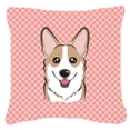 thumbnail image 3 of Checkerboard Blue Corgi Fabric Decorative Pillow, 3 of 3