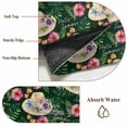 thumbnail image 6 of 5'x8' Area Rugs, Tropical Flower Indoor Outdoor Area Rug for Living Room Bedroom, Green Palm Plants Straw Hat Watercolor Washable Bathroom Rugs Kitchen Floor Carpet Mats Home Decor Aesthetic, 6 of 8