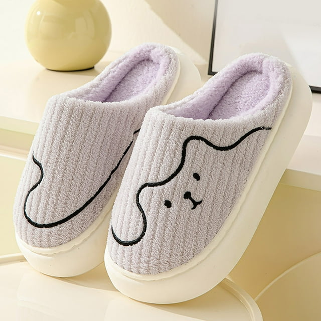 Bmisegm Mignon Slippers Quatre Saisons Tissu Coton Coloré Slippers Slippers pour Femmes Violet 6
