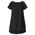 thumbnail image 5 of Afdoent Women's Dresses Everyday Casual Dress Loose Fit Short Sleeve Solid Color Layered Neck Midi Dress For Comfort Travel Outfits, 5 of 6