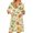 Yellow(Vintage Floral Print), variant on Robes for Women Zipper Lightweight 3/4 Sleeve Bathrobes for Women Zipper Front Knee Length Vintage Floral Print Casual Pajama Sleepwear with Pockets Navy S