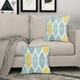 thumbnail image 3 of Boho Teal Throw Pillow Covers 18x18 Inch Spring Summer Blue Turquoise Pillow Covers Modern Geometric Decorative Pillowcase Square Linen Cushion Cover for Couch Sofa Bedroom Indoor Patio (Pack of 2), 3 of 6