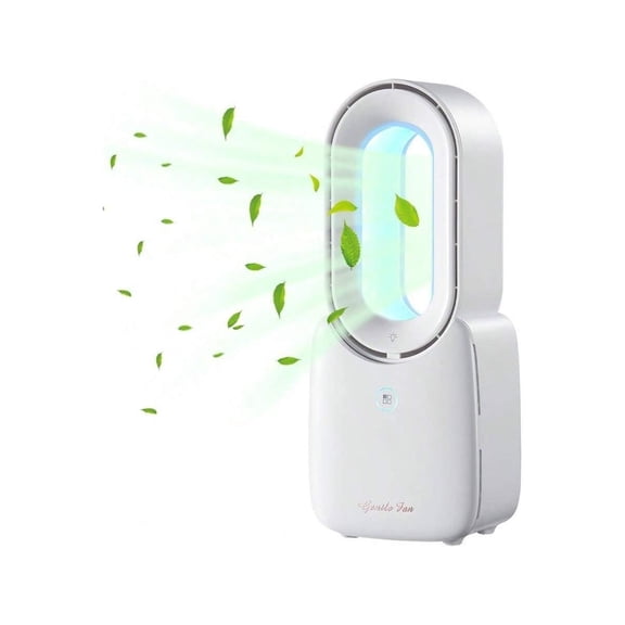 Desk Fan, Portable Bladeless Fan 11.8 Inch Small Personal Cooling Fan With 5 Colors Control, Quiet Table Fan Office, Ho Bedroom