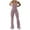 Purple, variant on Hvyesh Sleeveless Flare Jumpsuits for Women Sweetheart Neck Bodycon High Waist Long Flared Pants Stretch Jumpsuit Yoga Rompers Seamless Workout Bodysuit