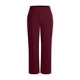 thumbnail image 6 of Kinrui Office Dress Pants for Women Stretch High Waisted Casual Business Long Trousers with Pockets Wine L, 6 of 6