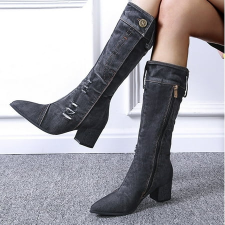 

Christmas Boots Zipper Short Retro Breathable Shoes Heels Women s High Fashion Women s Boots