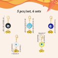 thumbnail image 2 of 1box PH 30pcs 5 Styles Stitch Marker Golden Lampwork Pendant Decoration Stitch Marker Charms with Clasp for Knitting Weaving Sewing Accessories Quilting Jewelry Making Keychain Colorful, 2 of 5