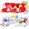 Valentine Cards 28 Pcs Kids Valentine Mochi Squishy Set Includes 28 Mochi Squishies Filled Hearts and Valentine Cards