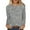 Gray, variant on Womens Long Sleeve Tops,Shirts for Women,Ladies' Shiny Printed Casual Pullover Classic Long Sleeved Round Neck Top Yellow,XL