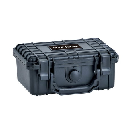 MEIJIA Portable All Weather IP67 Waterproof Hard Case with Foam,Black, 8.12x6.56x3.56inches,