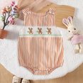 thumbnail image 2 of kpoplk Unisex Baby Girl Boy Clothes Short Sleeve Striped Sweatshirt Bubble Romper Bodysuit Cute Summer Outfit Size 3-6 Months,Orange, 2 of 8