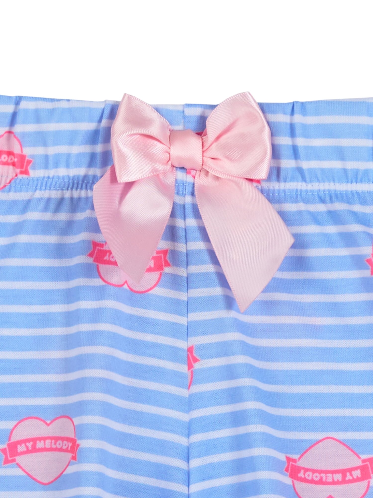 Hello Kitty x Wonder Nation Girls Short Sleeve Top and Sleep Pants Pajama Set, 2-Piece, Sizes 4-18