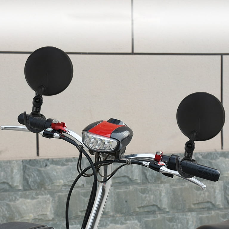 Cheers.US Biking Bike Plexiglass Mirror Handlebar Mount Adjustable Rotatable Bicycle Rear View Glass Mirror Wide Angle Acrylic Convex Safety Mirror