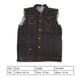 thumbnail image 2 of Chaleco vaquero para hombre, chaleco informal con solapa, chaleco sin mangas de un solo pecho a la moda, negro 5XL-1 pieza Sailing, 2 of 10