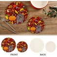 thumbnail image 4 of SKYSONIC Turkey Fall Pumpkin Pot Holders Trivets, 2 Pcs Heat Resistant Trivets,Autumn Elements Cotton Thread Weave Mats for Hot Pads Pans Pot Bowl Teapot for Kitchen Decor, 4 of 7
