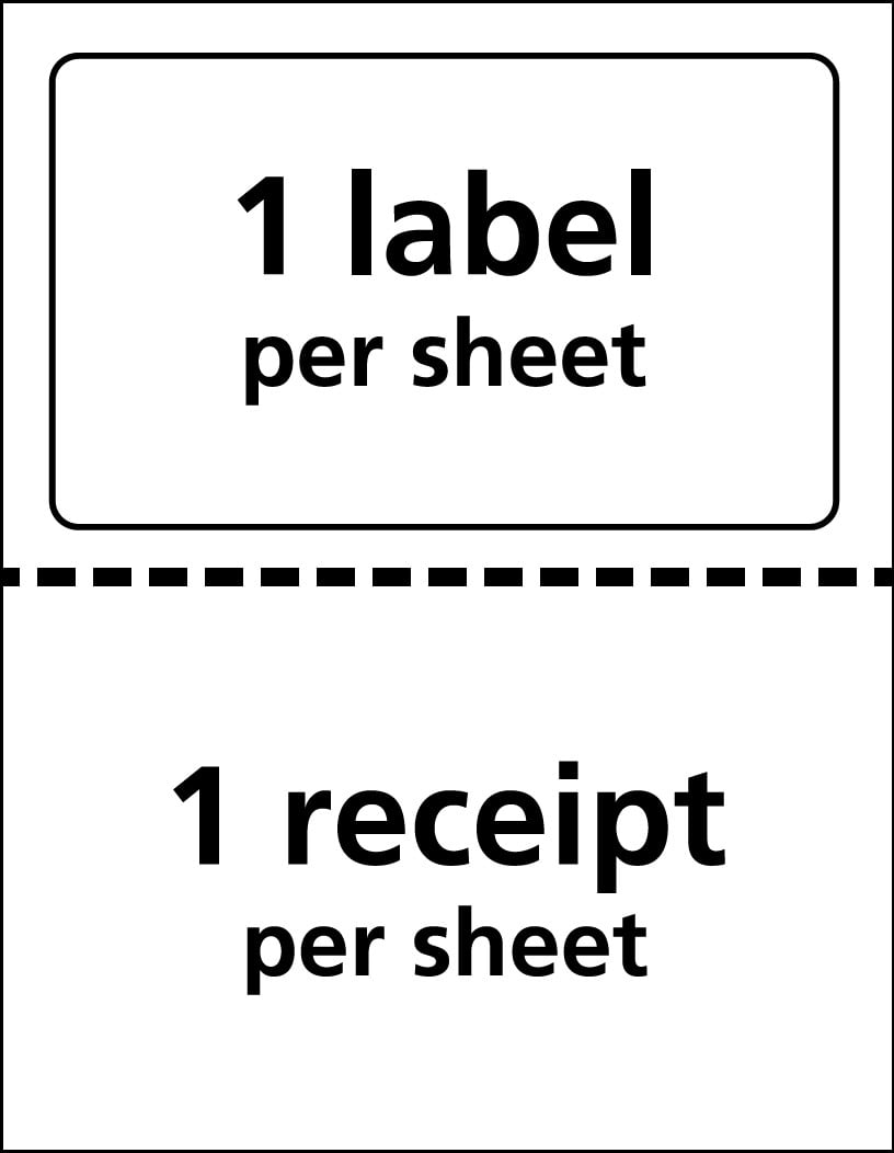 Avery Shipping Labels with Receipt, 5-1/16" x 7-5/8" 100 Count (27900)