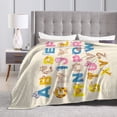 thumbnail image 6 of ZNDUO Cartoon Alphabet Animal Pattern Throw Blanket, Lightweight Cozy Soft Throw Blanket for Couch, 60"x50" Throw Blankets for Bed, 6 of 8