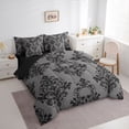 thumbnail image 2 of Homewish Western Boho Skull 7pcs Queen Bedding,Victorian Damask Bedding Comforter Set Queen,Halloween Bed Set,Black Reversible, 2 of 8