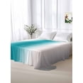 thumbnail image 5 of Turquoise Gray Ombre Full Size Flat Sheet, Wrinkleproof & Fadeproof Cooling Flat Bed Sheet Only, Farmhouse Teal Gradient Modern Art Breathable Soft Bedding Top Sheets 81 x 96 Inches, 5 of 8