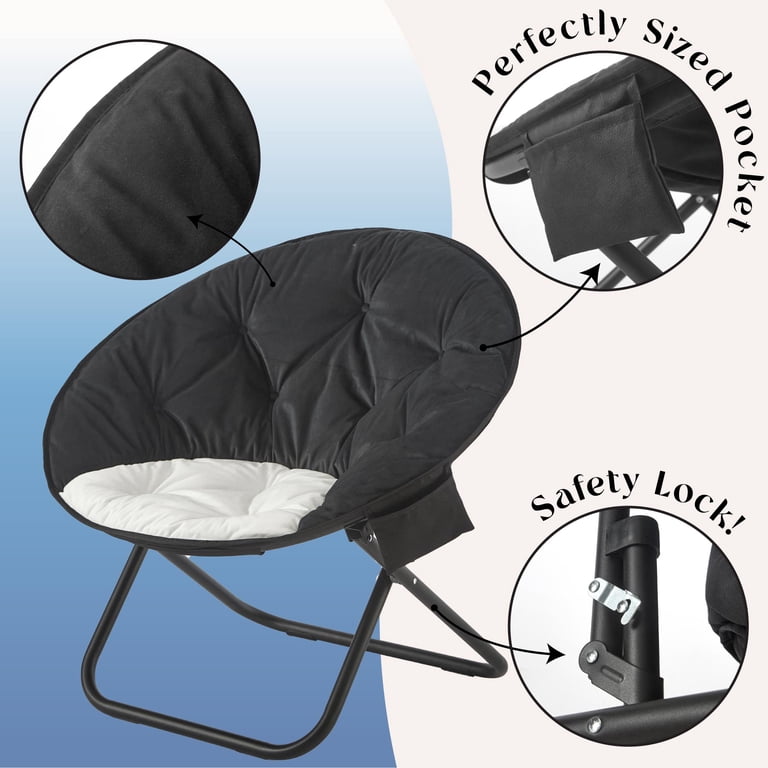 Urban Shop Colorblock Saucer Chair, Black/White, Perfect for