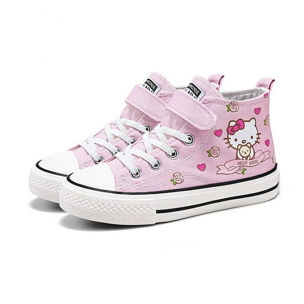 Zapatillas de lona de Hello Kitty para niños y niñas, zapatos deportivos de mezclilla para correr de princesa, Tenis informales de talla grande, cómodos