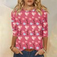 thumbnail image 2 of Xixinqiwan Womens Long Sleeve Valentines Day Shirts,Women Heart Printed T-Shirts Graphic LOVE Heart Print Long Sleeves Tees Cute Oversize Round Neck Tee, 2 of 6