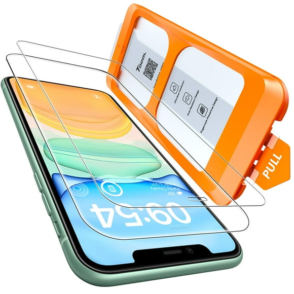 Protector de pantalla TOCOL para iPhone 11, cobertura total, paquete de 2