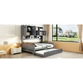 thumbnail image 3 of Wooden Daybed With Twin Trundle, Cabinet, And Shelf In Gray - Size Trundle Cabinet-shelf , Strong Space Efficient, 3 of 6