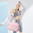 thumbnail image 3 of QYMHOODS Waterproof Travel Duffel Bag with Multi-Pockets and Luggage Strap,Pink, 3 of 6