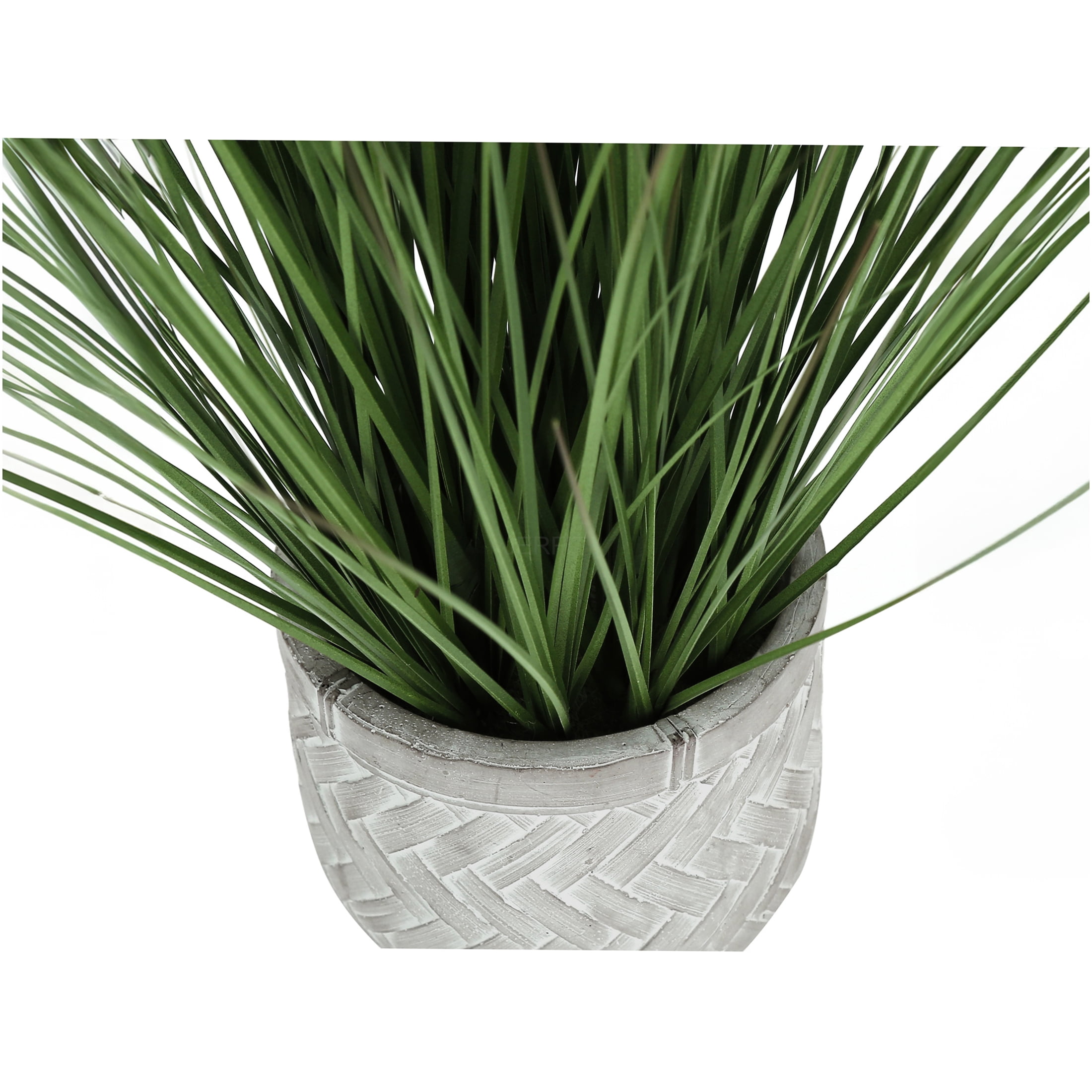 JERFIT 21 inch Real Touch Artificial Grass Plant in White Pot, Faux Potted Greenery for Indoor Tabletop Decor, Low Maintenance Fake Grass Plant