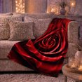 thumbnail image 6 of Red Rose Spiral with Black Shadow Petals, Romantic Botanical Floral Motif for Flower Lovers, Valentine's Day Gift, Cozy Flannel Blanket for Bedroom and Reading Nook, Elegant Home Decor, 6 of 9