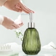 thumbnail image 2 of Textured Glass Soap Dispenser Refillable Liquid Hand Soap Bottle for Bathroom, 2.95x5.71 Inch, 2 of 6
