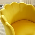 thumbnail image 4 of Sesslife Velvet Upholstered Small Accent Chair, Elegant Vanity Chair with Waist Pillow & Natural Legs for Makeup Room, Modern Office Guest Chair Leisure Armchair for Living Room Bedroom, Yellow, 4 of 8