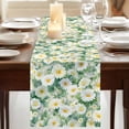 thumbnail image 3 of Table Runners 108 Inches Long Dress Scarves, Spring White Daisy Farmhouse Coffee/Dining/Kitchen Table Runner for Living Room, Flowers Green Leaves Pastoral Botanical 13x108 Inch, 3 of 9