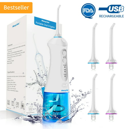 Keentstone 2019 Best Professional Portable Cordless Water Flosser, Rechargeable Portable Water Pick Oral Irrigator For Travel And Home, IPX7 Waterproof, 3-Mode for Braces and (Best Water Flosser 2019 Uk)