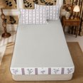 thumbnail image 4 of Manfei Cottagecore Wildflower Zipper Full Size Comforter Sets with Fitted Sheet and 2 Pillowcases,Vintage Stripes Zipper Bedding Set,Reversible, 4 of 7