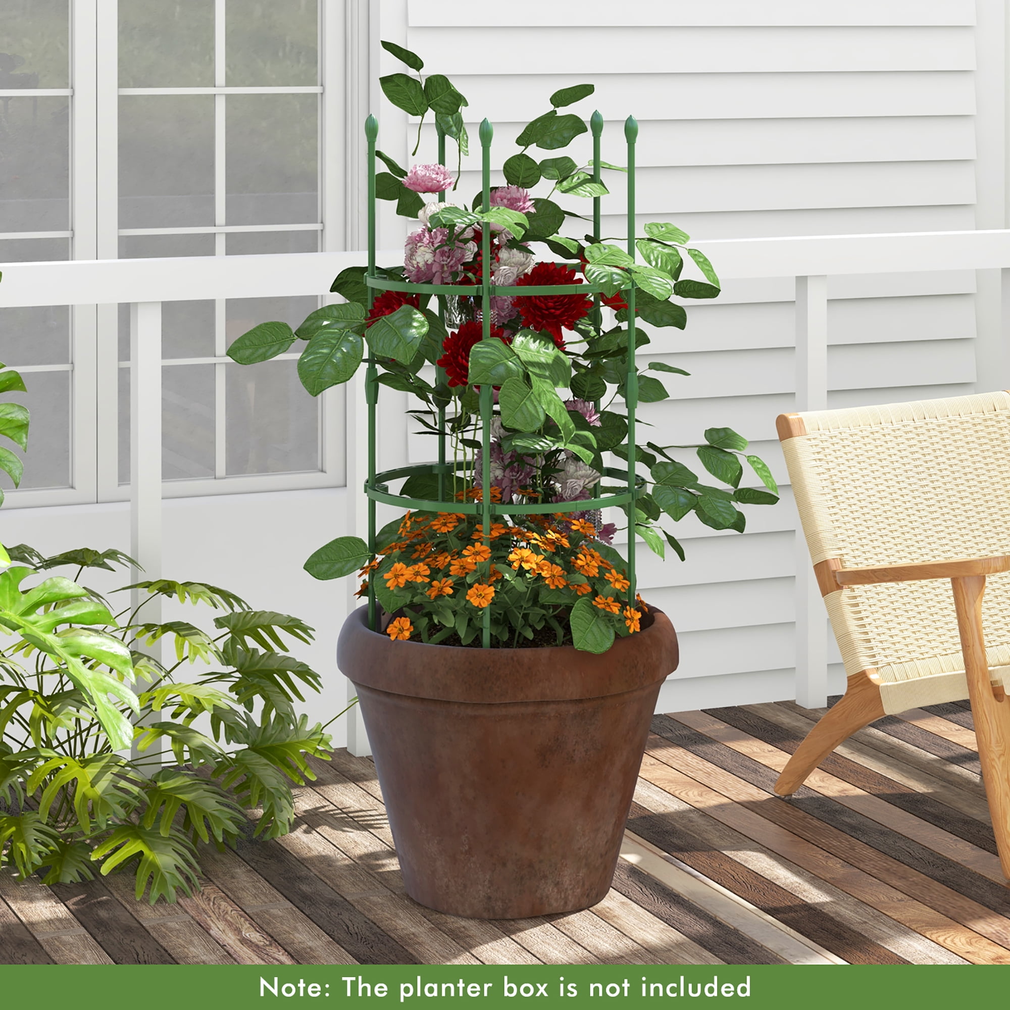Gymax 3-Pack Garden Tomato Trellis 40'' Plant Support Cage w/ Adjustable Size for Plants